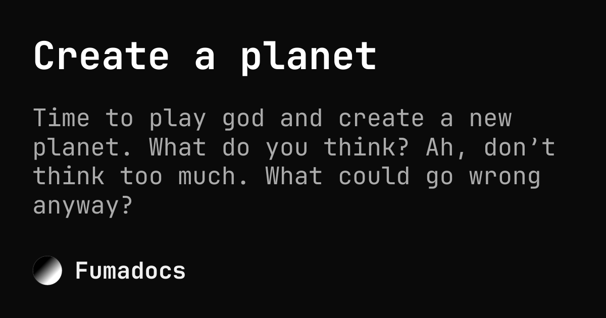 create-a-planet-fumadocs